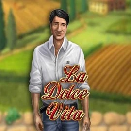 La Dolce Vita slot logo by Gamomat at Scored Casino