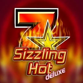 Sizzling Hot Deluxe online game logo by Novomatic on scoredcasinoo.de